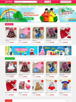 Mẫu web bán thời trang trẻ em