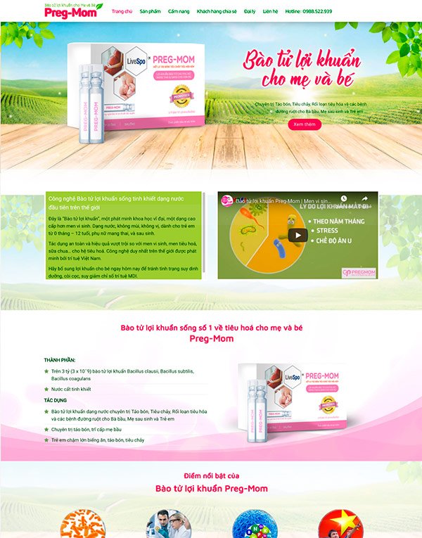 Mẫu web bán thực phẩm chức năng